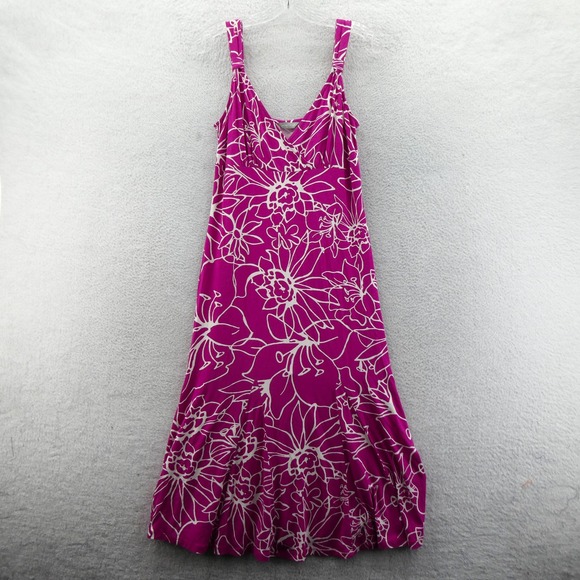 per una Dresses & Skirts - Per Una Dress Women Size 12 Long Vintage Pink Floral Sleeveless Viscose Midi